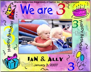 Kids/Twins Birthday frame ©DLE, Inc.